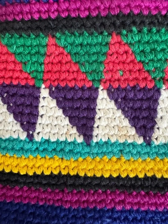 Vintage Guatemalan Handwoven Boho Bag - Vibrant Mayan Geometric Design - Picture 12 of 16